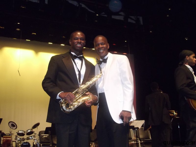 Band Director Mr. Petty with Russell Archer